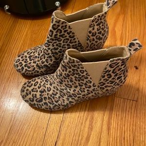 Toms leopard wedges size 9 worn once